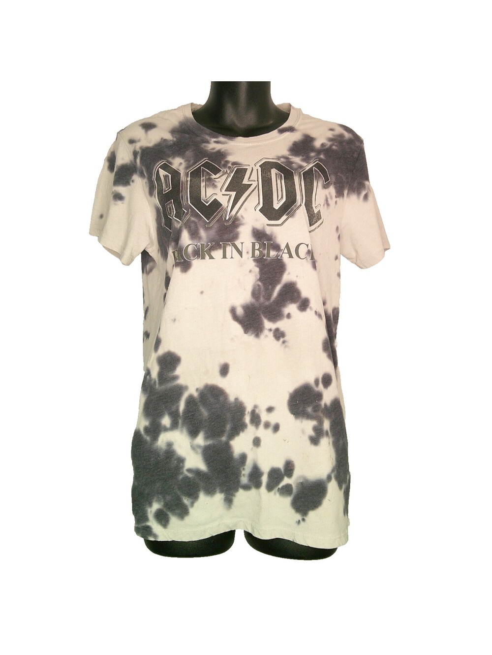 AC/DC Black In Black Tie Dye Graphic T-Shirt Small